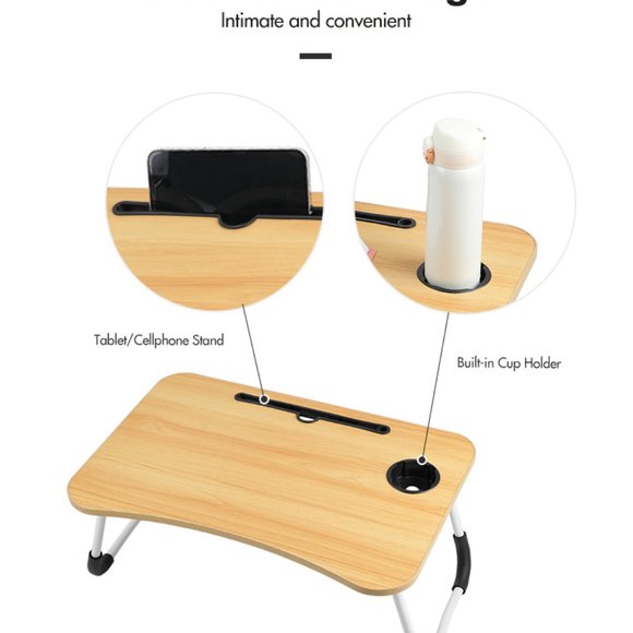 Portable Foldable Laptop Tray Table Multifunctional Laptop Bed Desk with USB - Picture 9 of 12